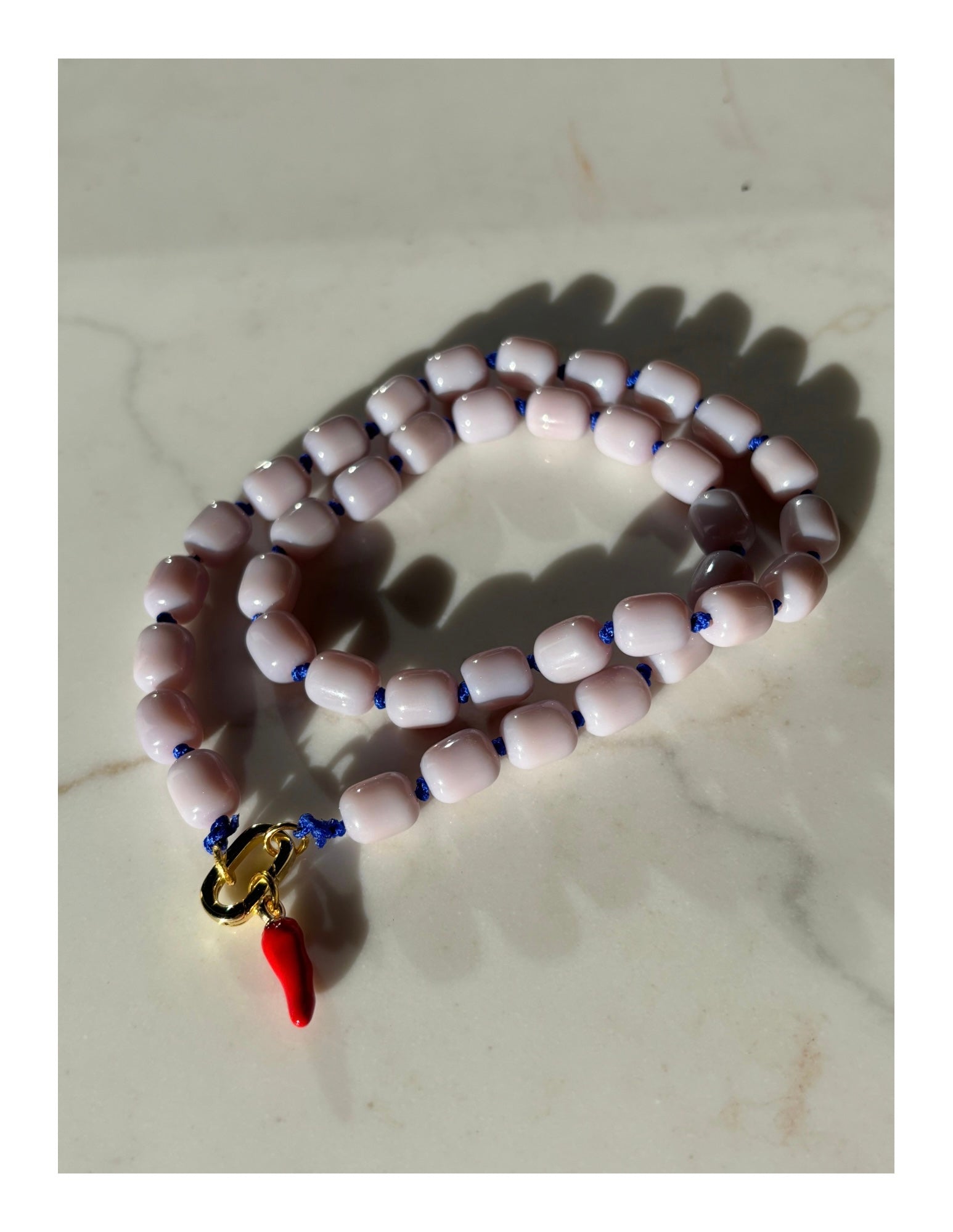 Knotted Oval Lavender + Cobalt