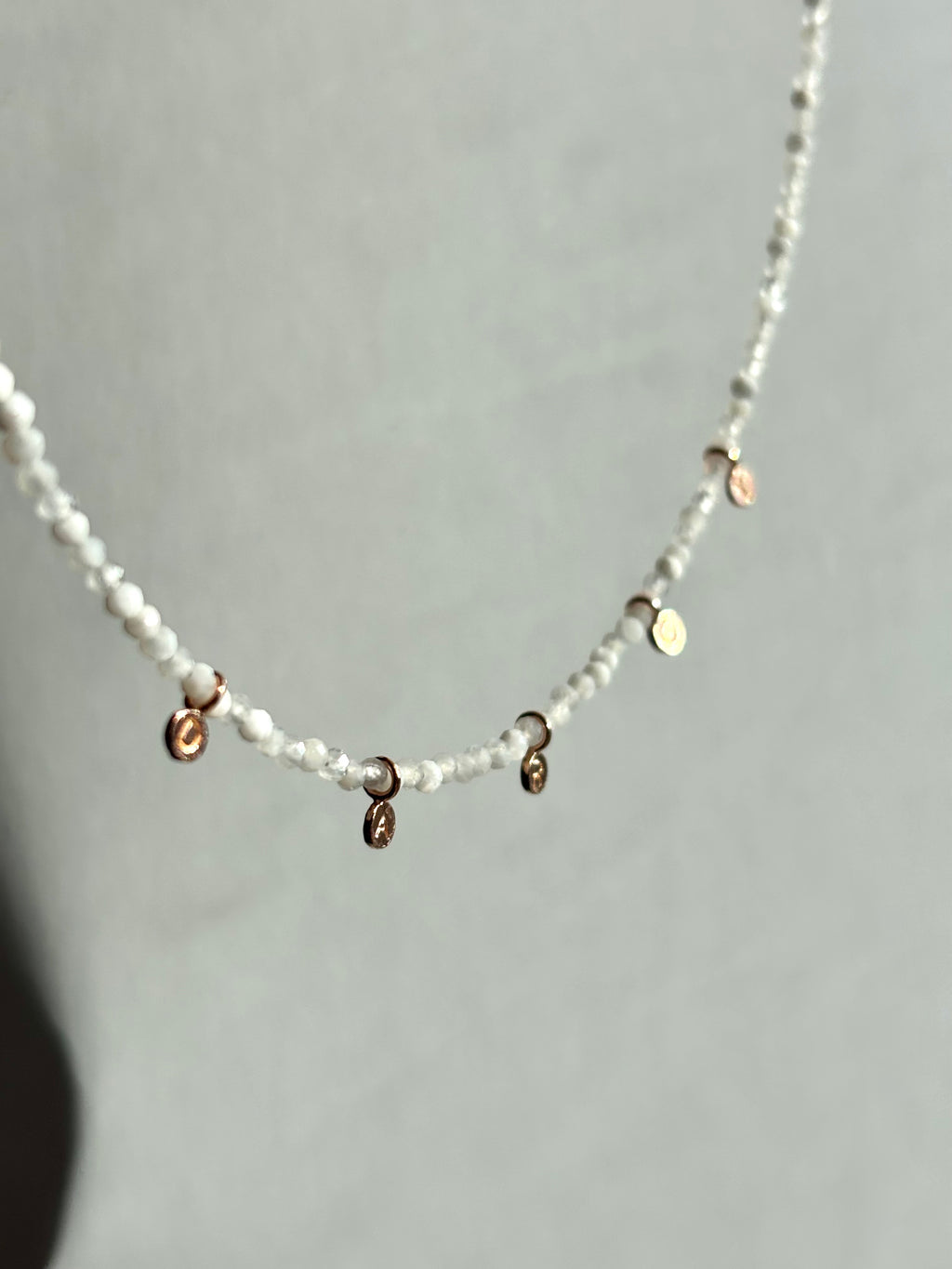 *Custom* Dainty White + Coin Initial