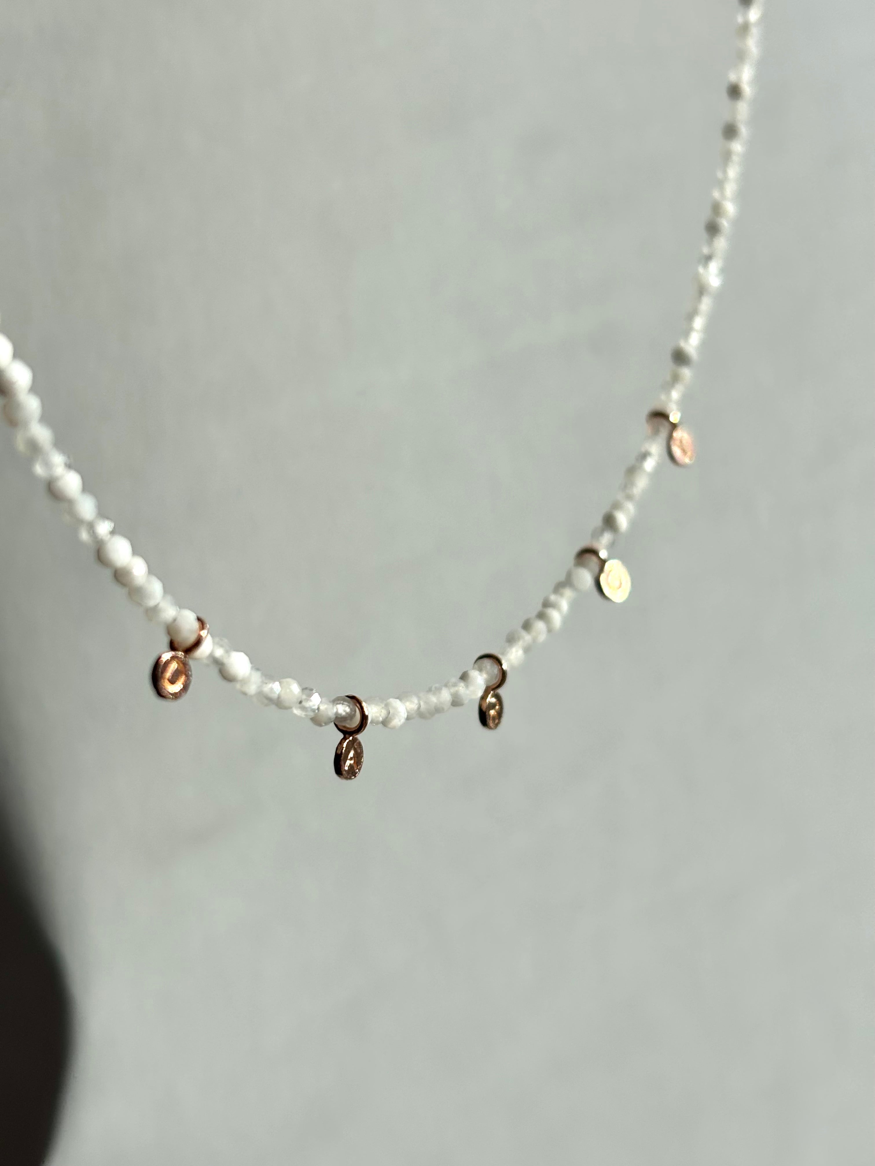 *Custom* Dainty White + Coin Initial