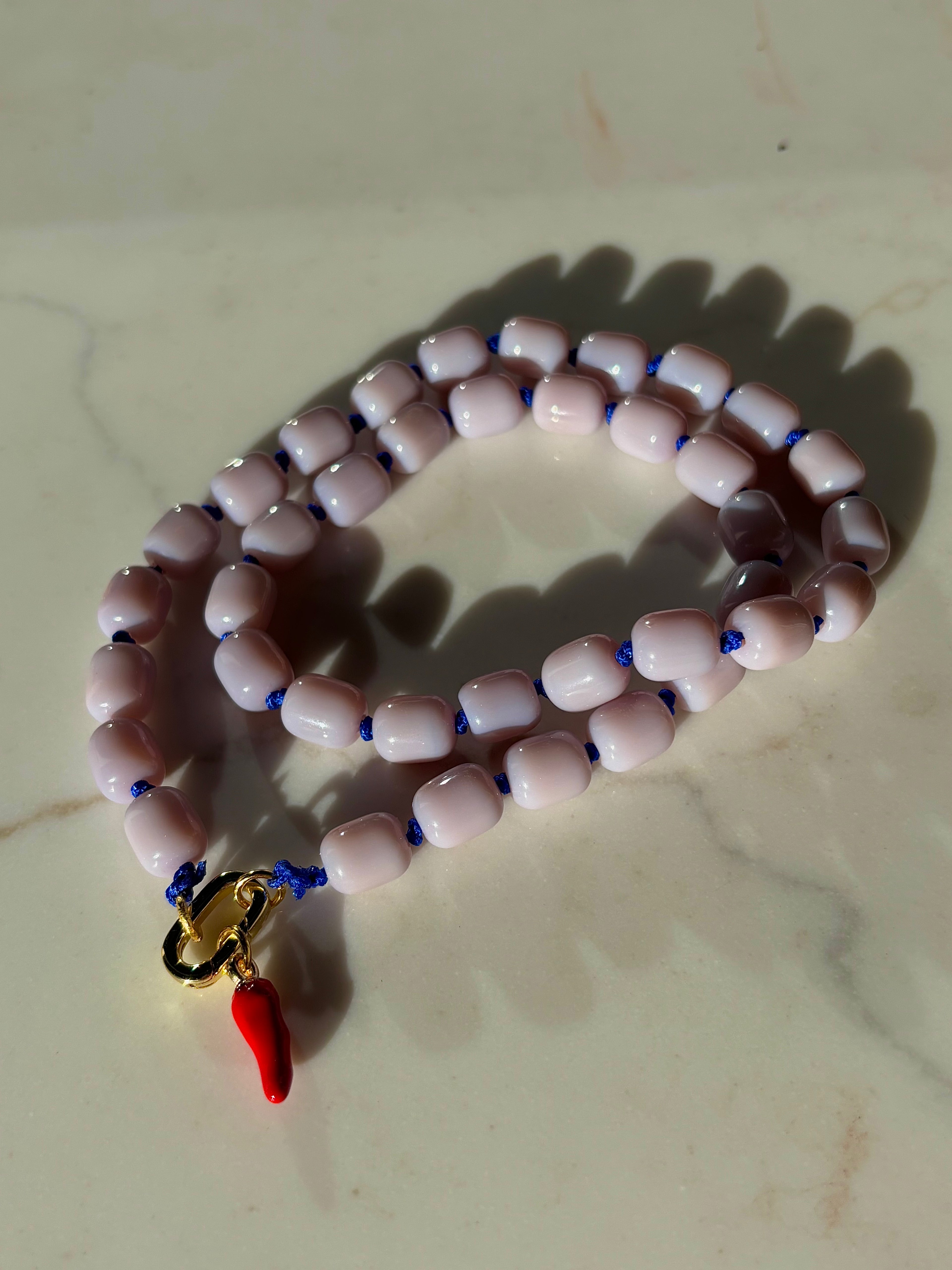 Knotted Oval Lavender + Cobalt