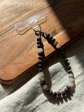 Brown Jasper + White Phone Charm