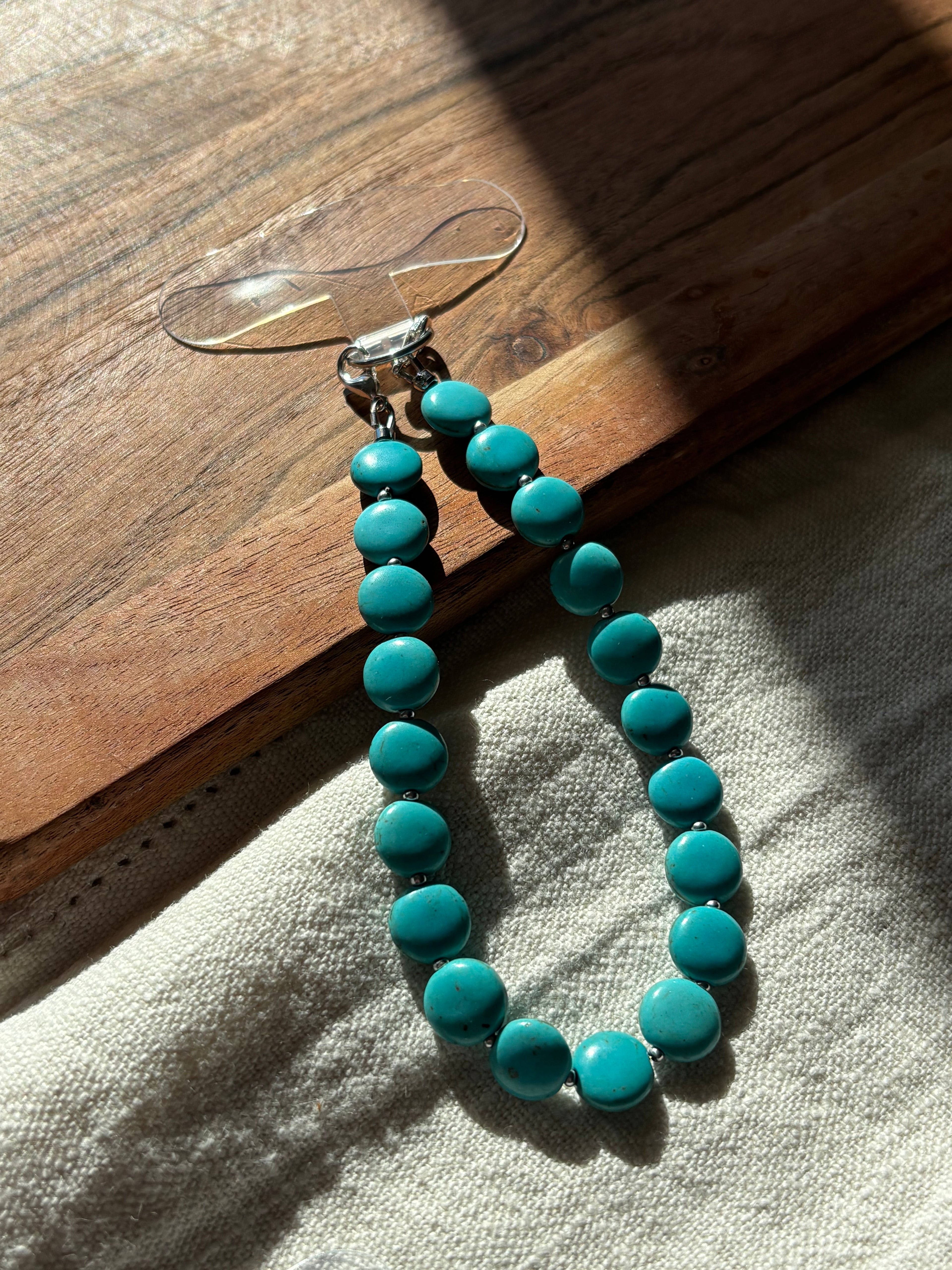Turquoise + Silver Phone Charm *One of a Kind