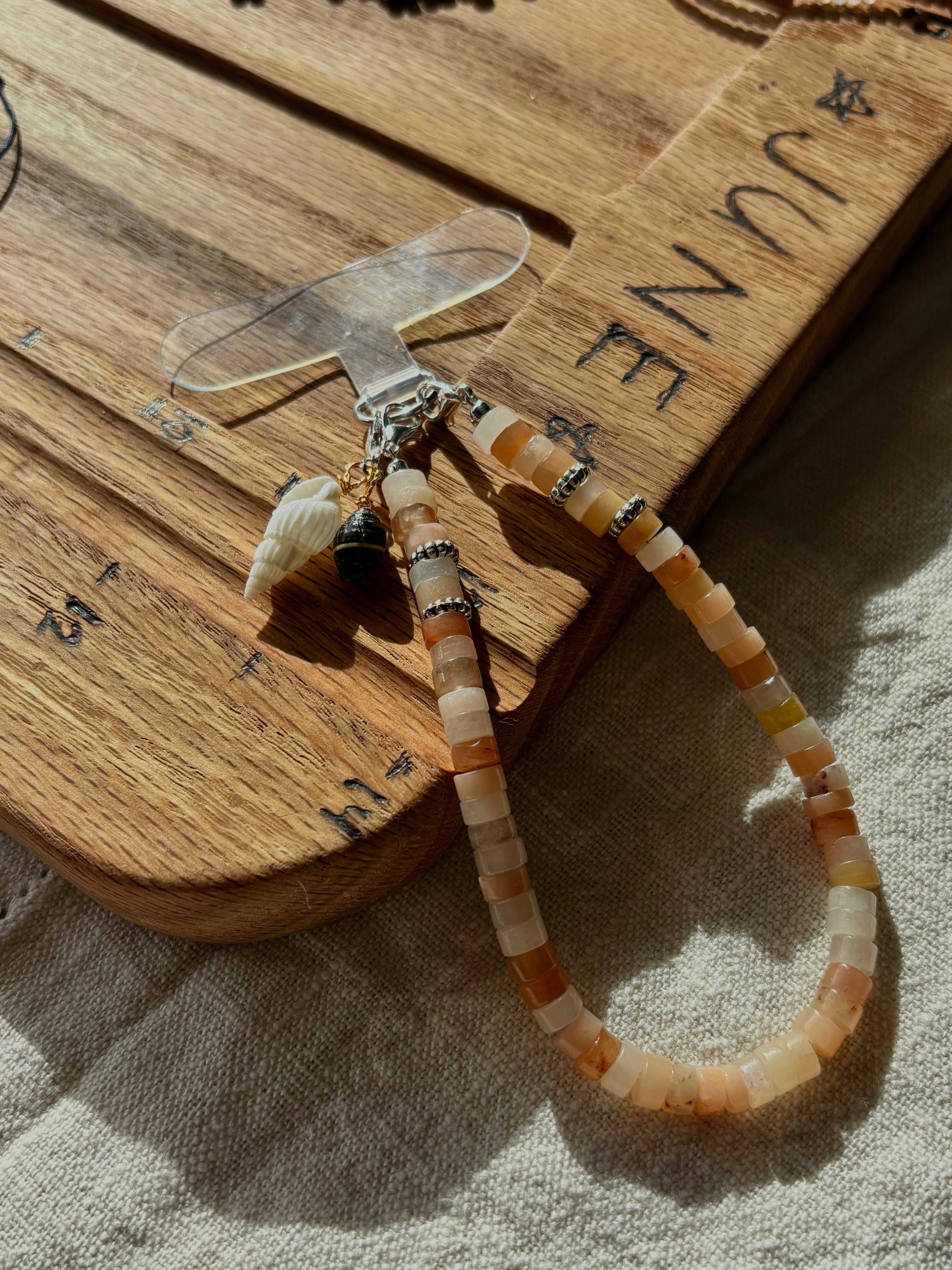 Pink Shell Phone Charm