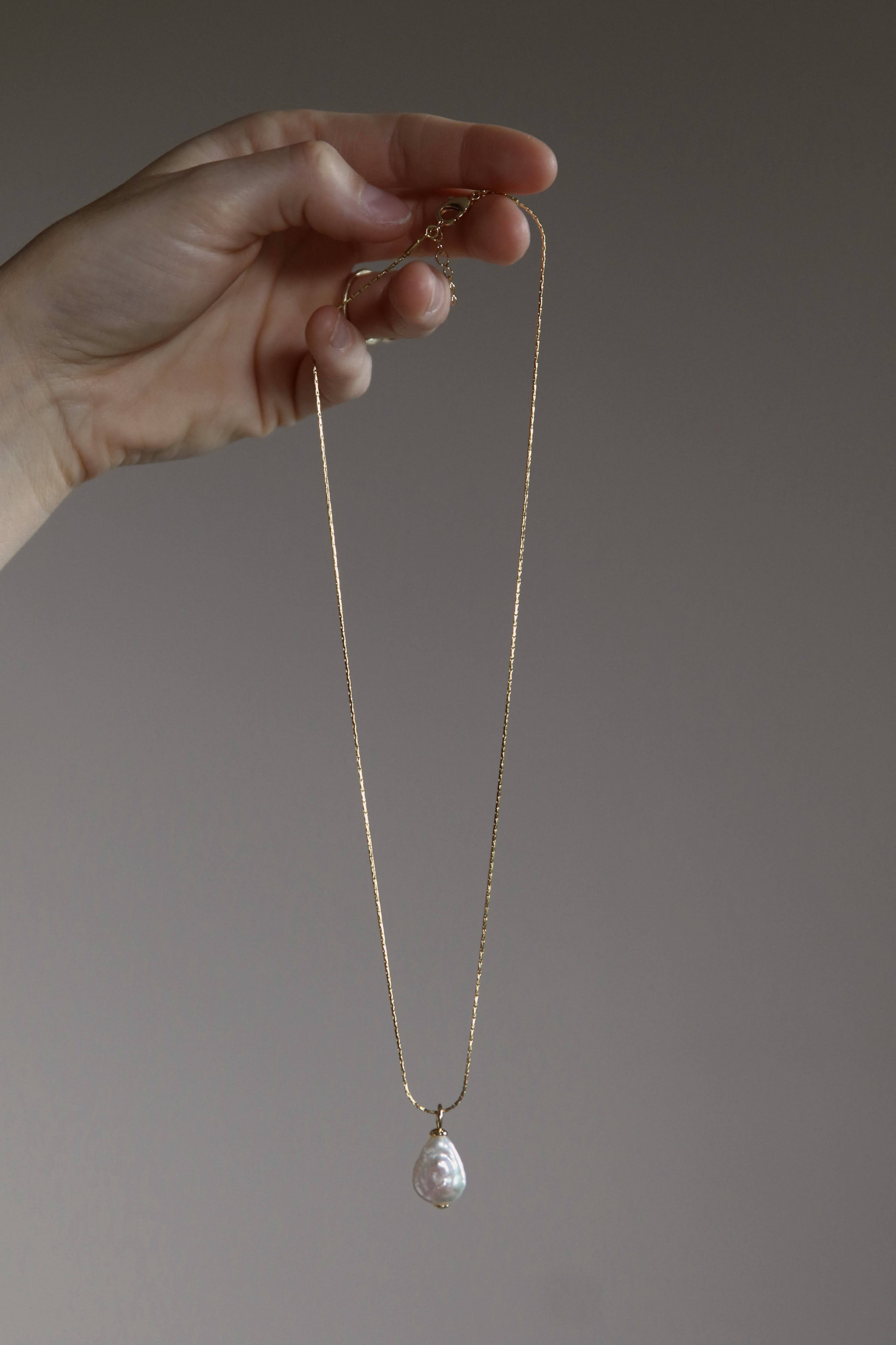 Pearl Pendant on Snake Chain