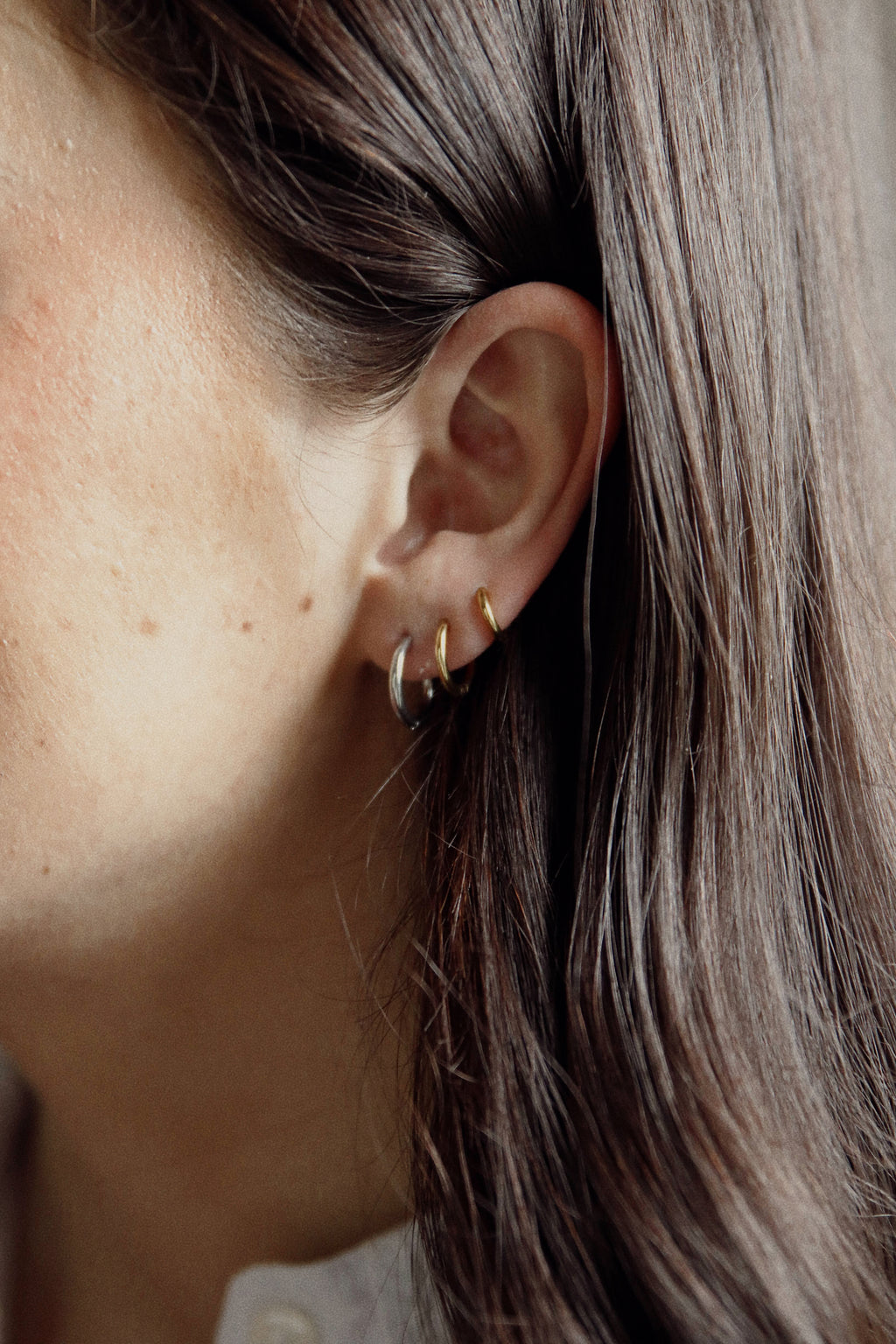 Silver Huggie Earrings