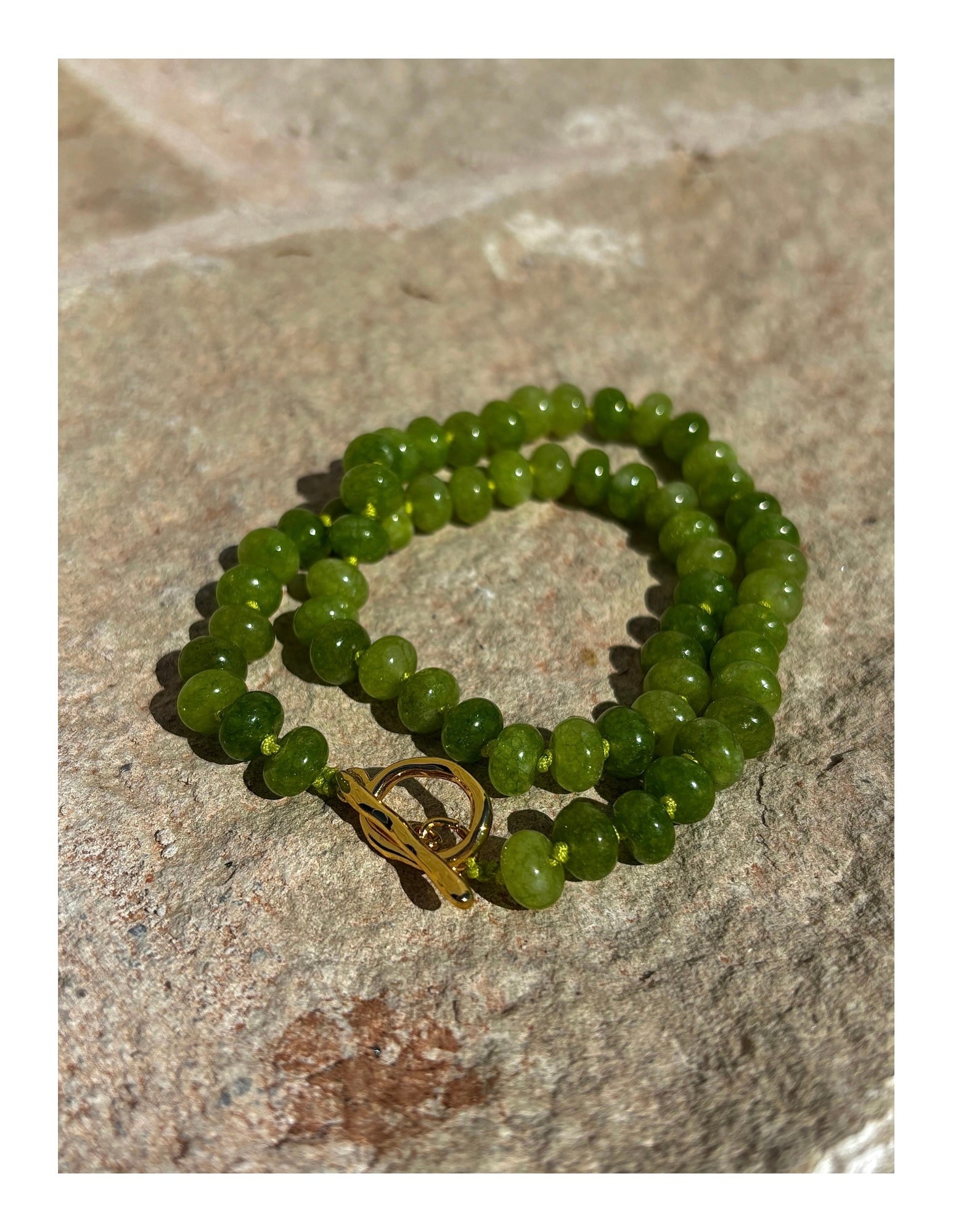 Knotted Lime Green on Green