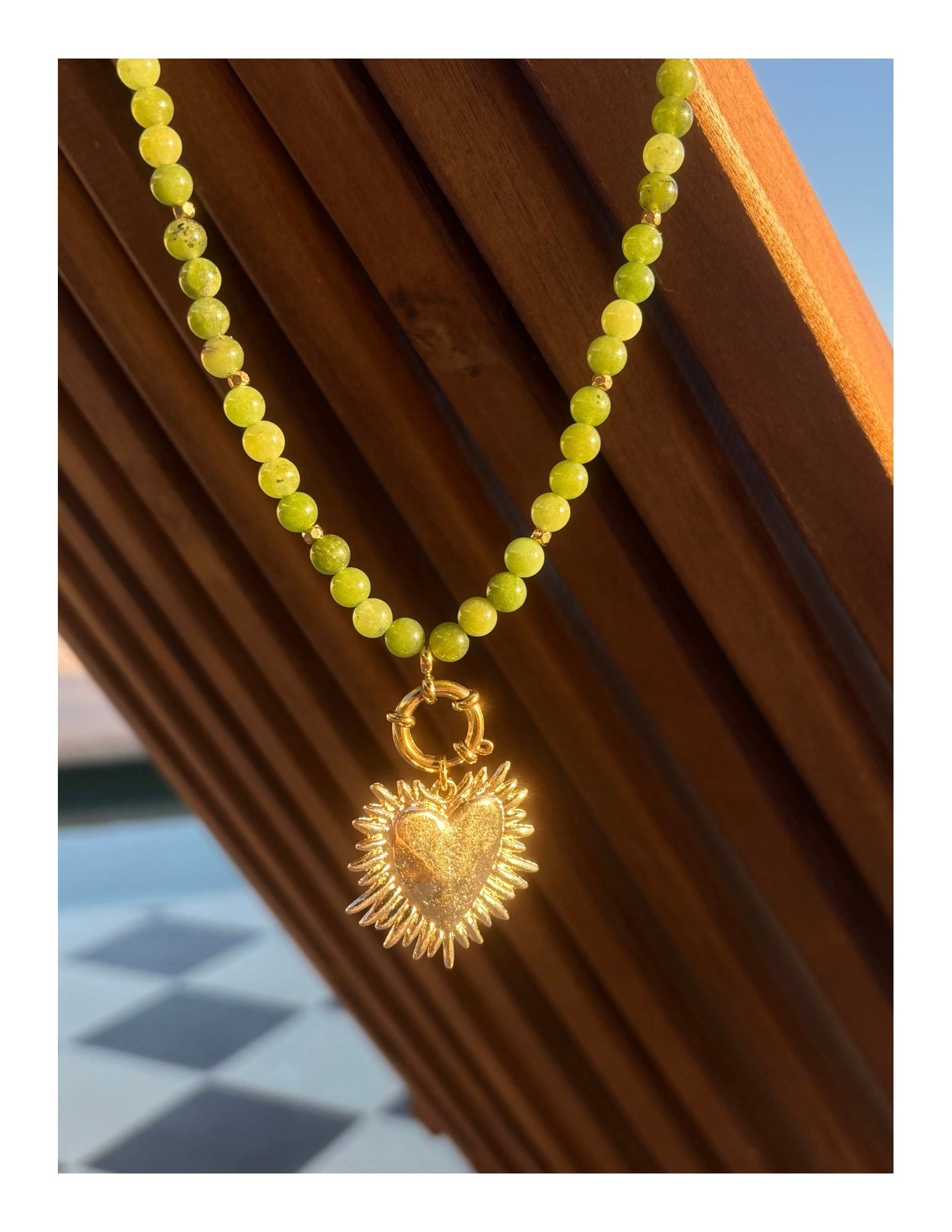 Green + Gold Pendant Spring